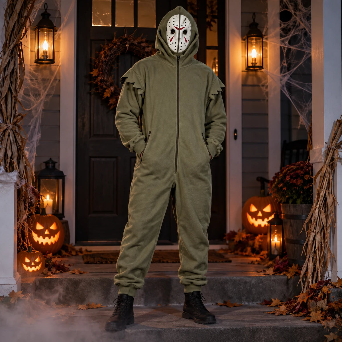 Halloween Horror Killer Jumpsuit Costume – Scary Cosplay Pajama Outfit
