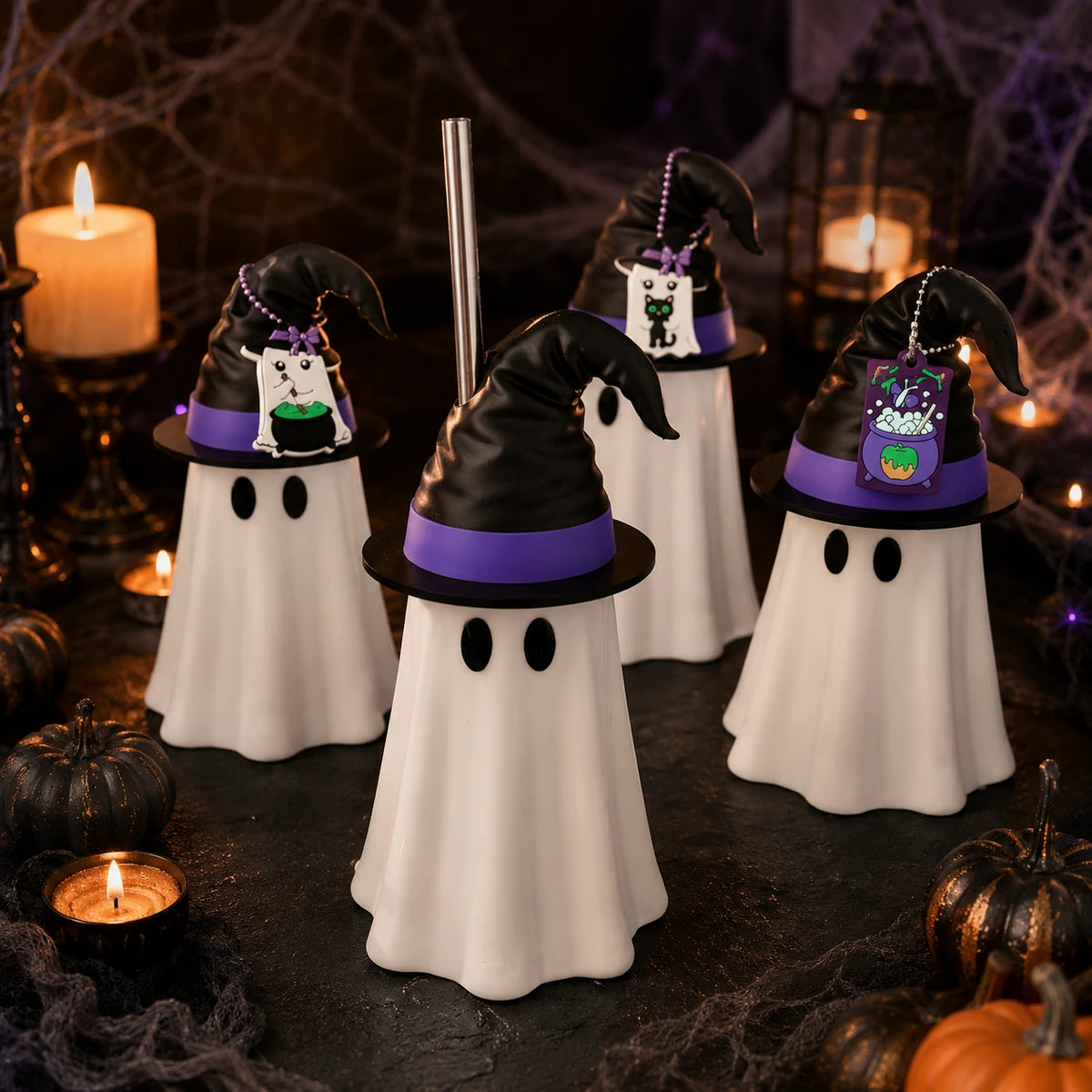 3D Printed Ghost Can Sleeve – Halloween Witch Hat Cup Holder