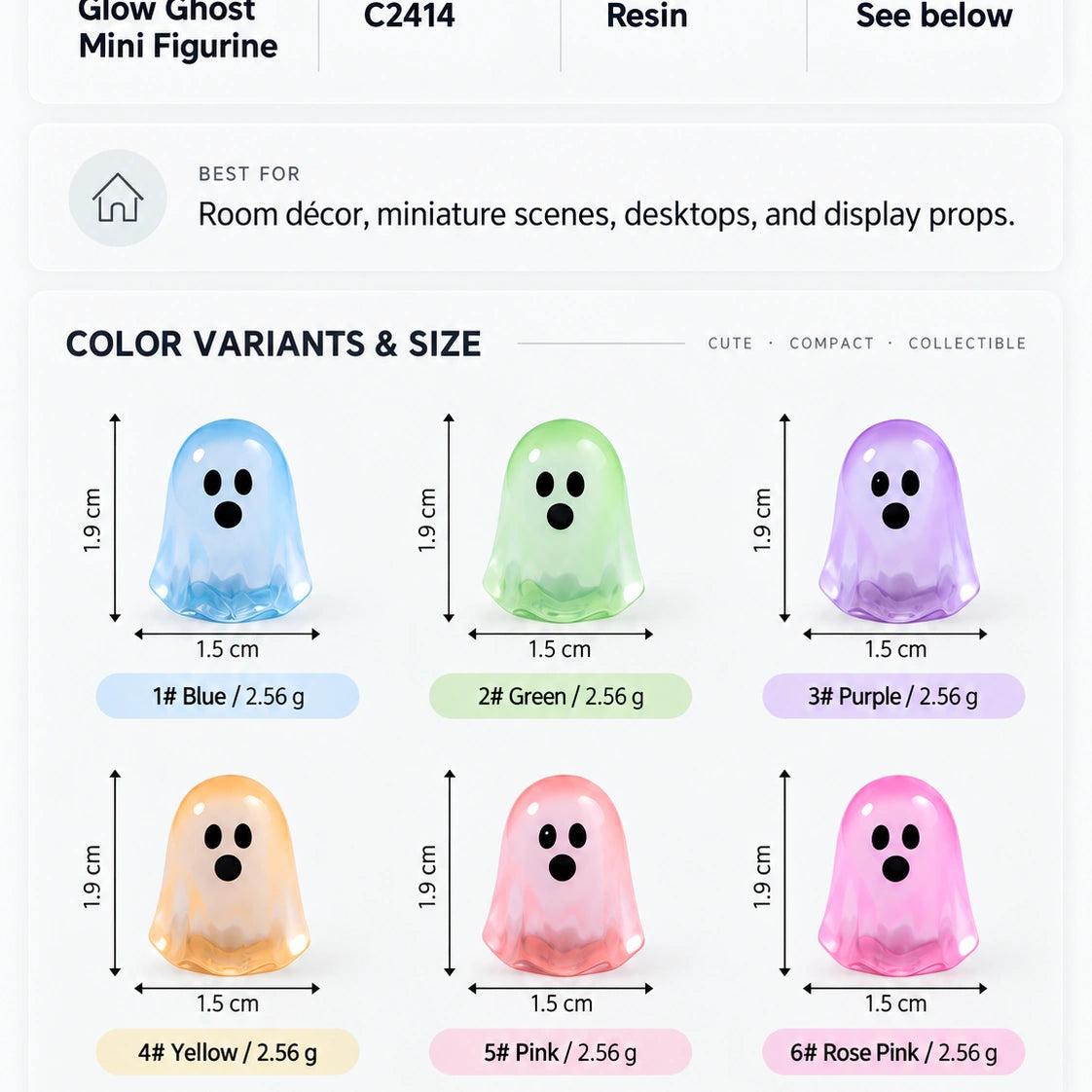 Glowing Ghost Mini Figurines