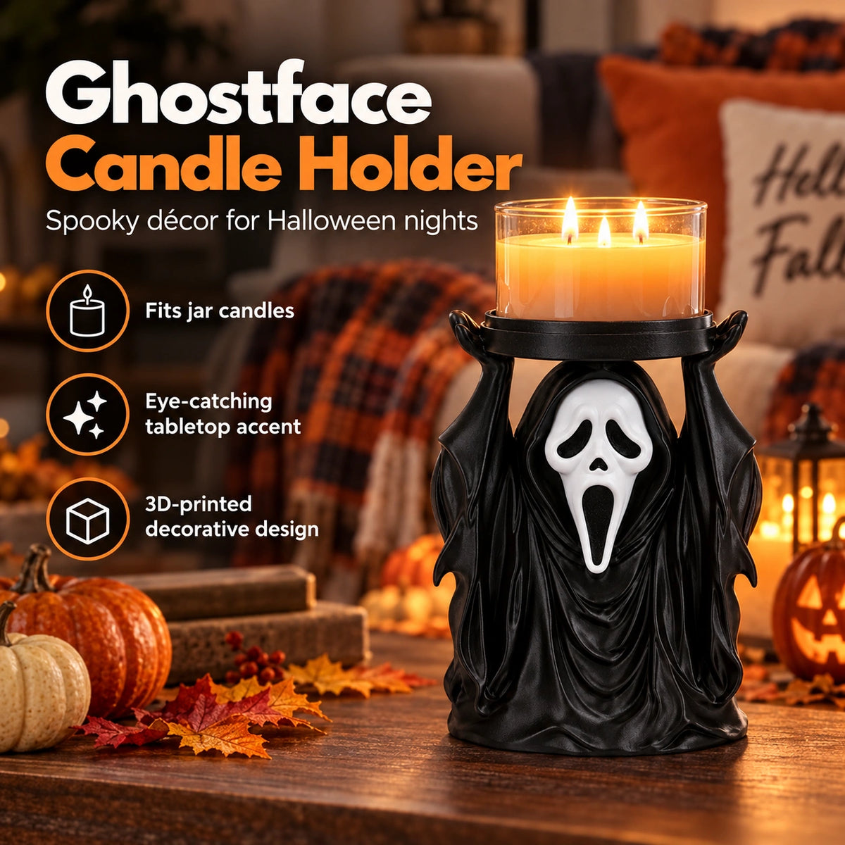 Halloween Screaming Ghost Candle Holder