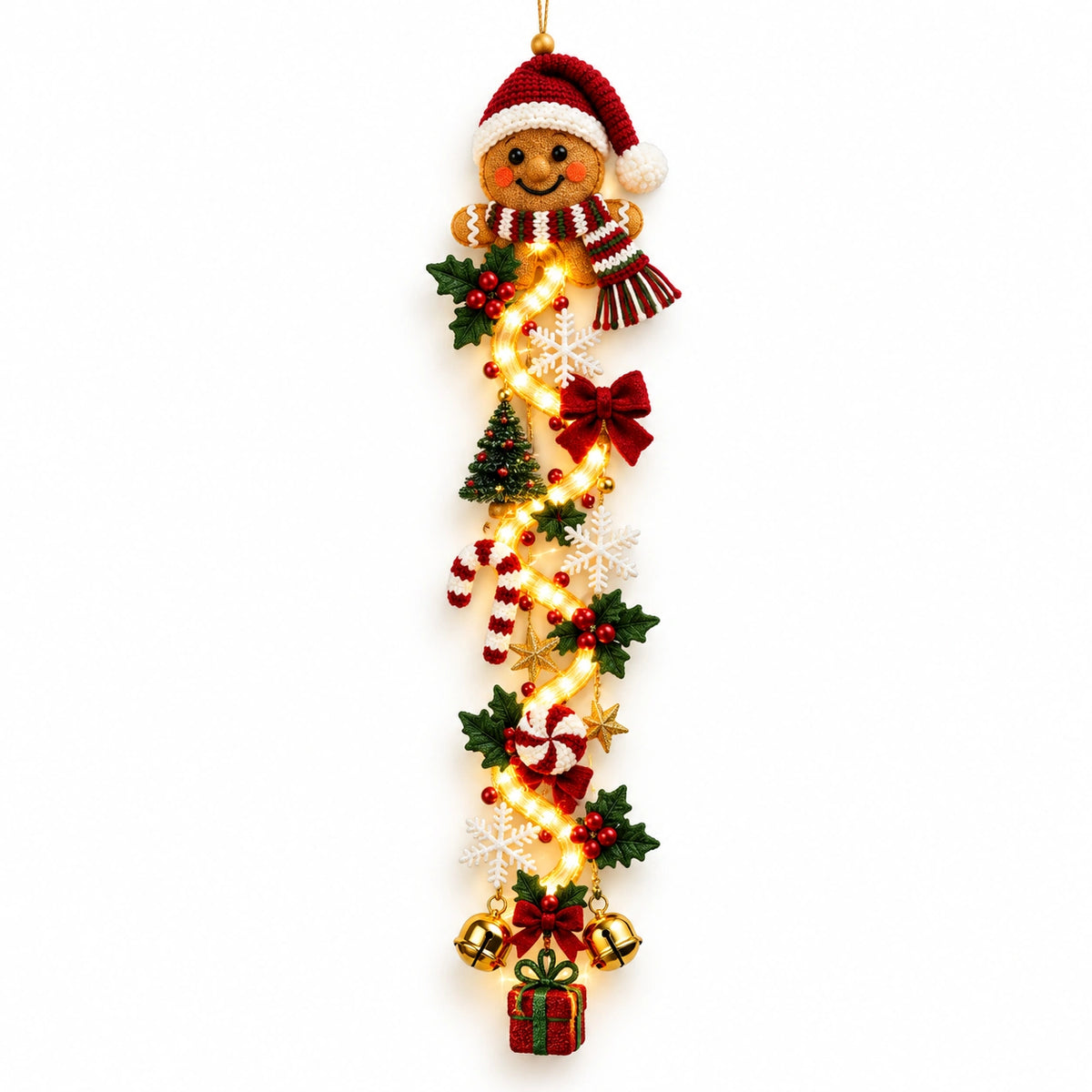Glowing Christmas Door Hanger – Lighted Holiday Wall Decor