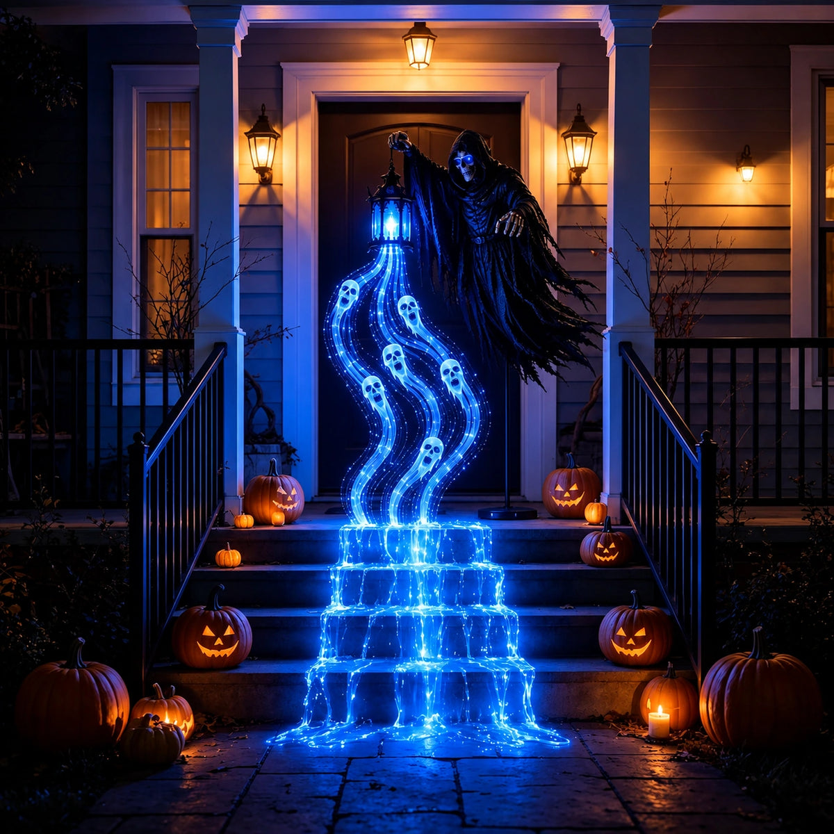 Solar Dragon Fire & Haunted Ghost Garden Light – Halloween Outdoor Decor