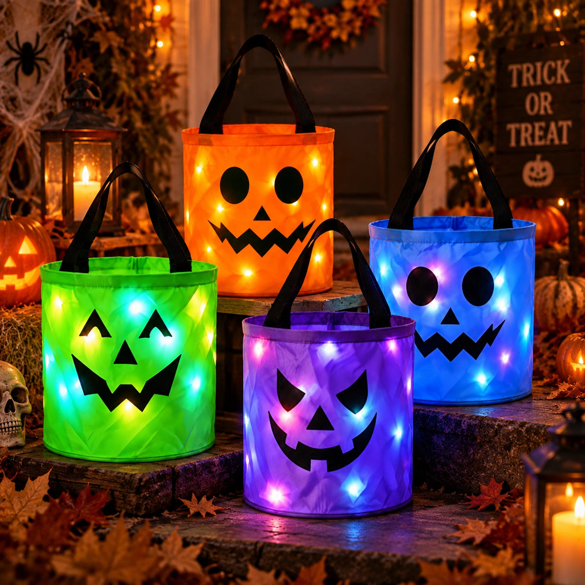 LED Halloween Pumpkin Candy Bucket