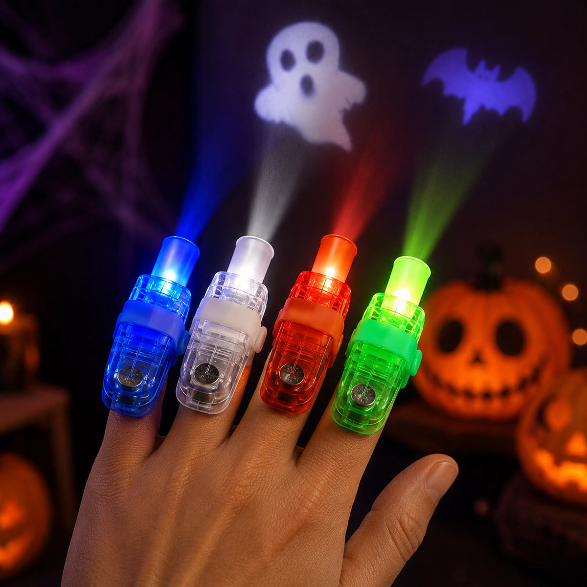 Holiday Projection Finger Lights – Halloween & Christmas Glow Party Toy