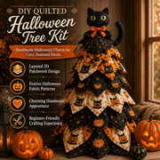 DIY Quilted Halloween Tree Craft Kit – Patchwork Fabric Tabletop Decor