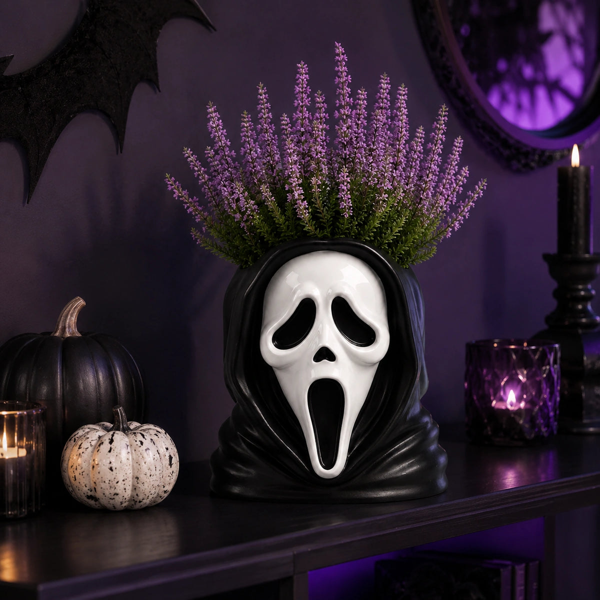 Halloween Horror Character Resin Planter – Spooky Head Flower Pot Decor