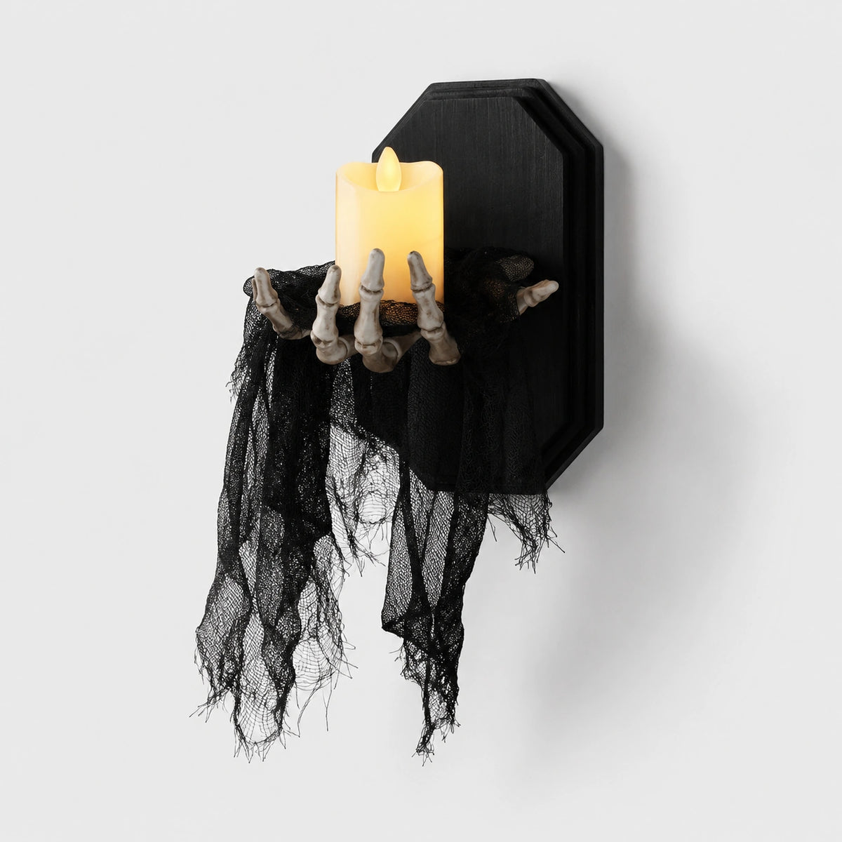 Halloween Skeleton Hand Wall Night Light – Spooky LED Candle Decor