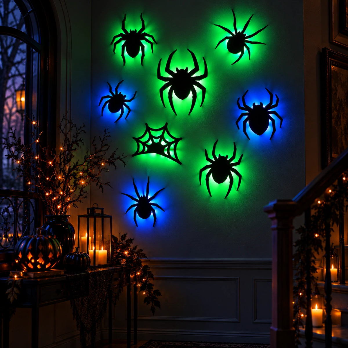 3D Halloween Bat & Spider LED Wall Lights
