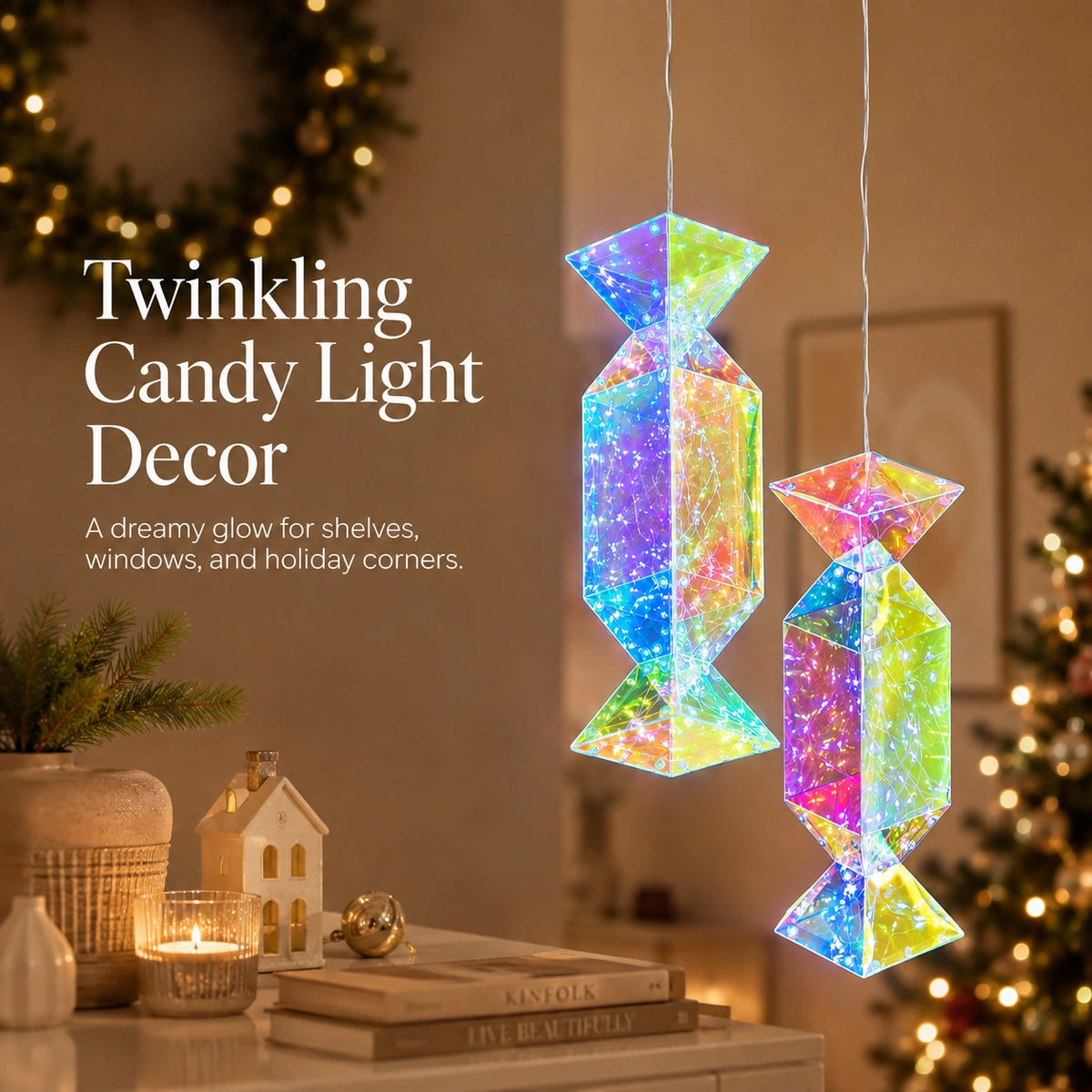 Iridescent LED Candy Hanging Light