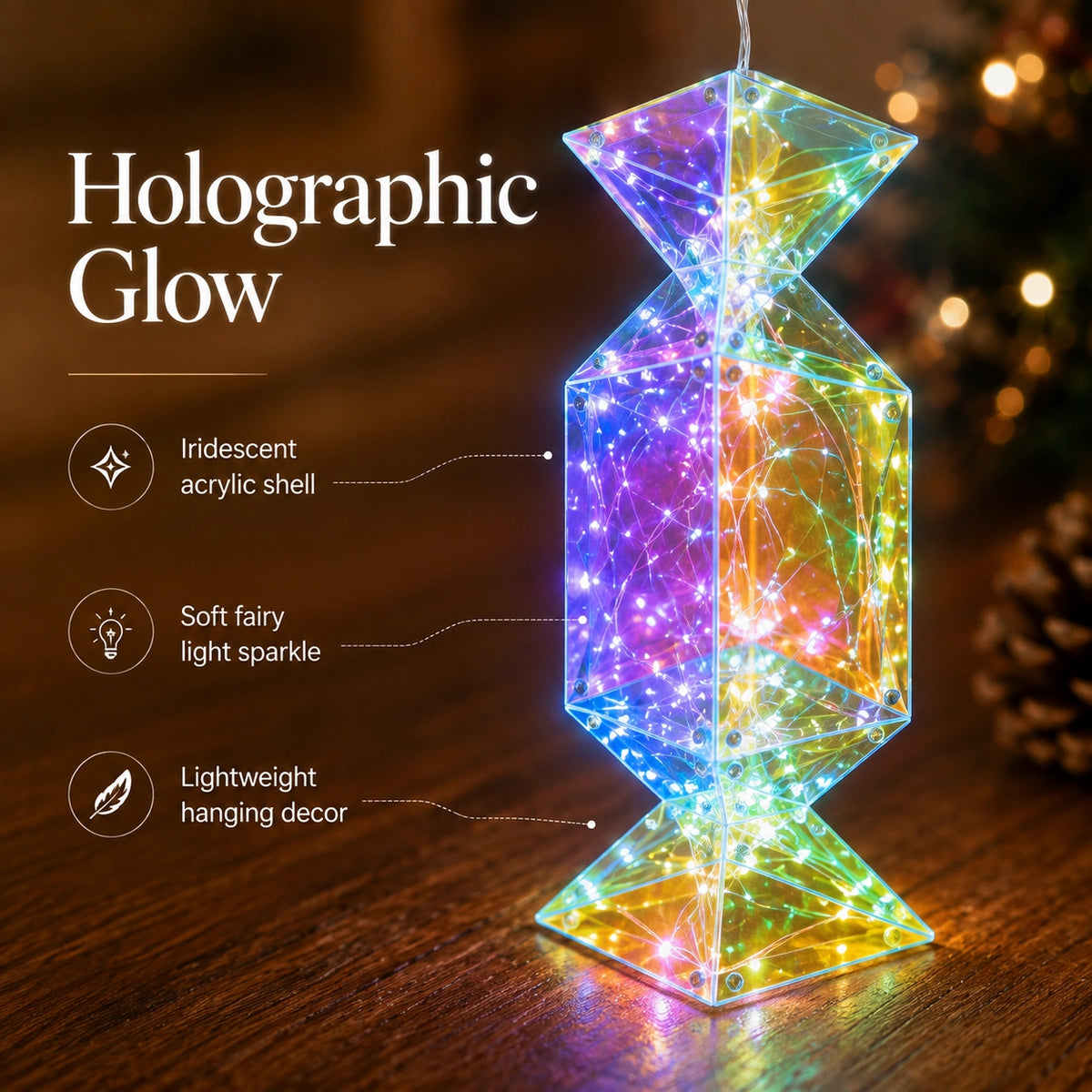 Iridescent LED Candy Hanging Light