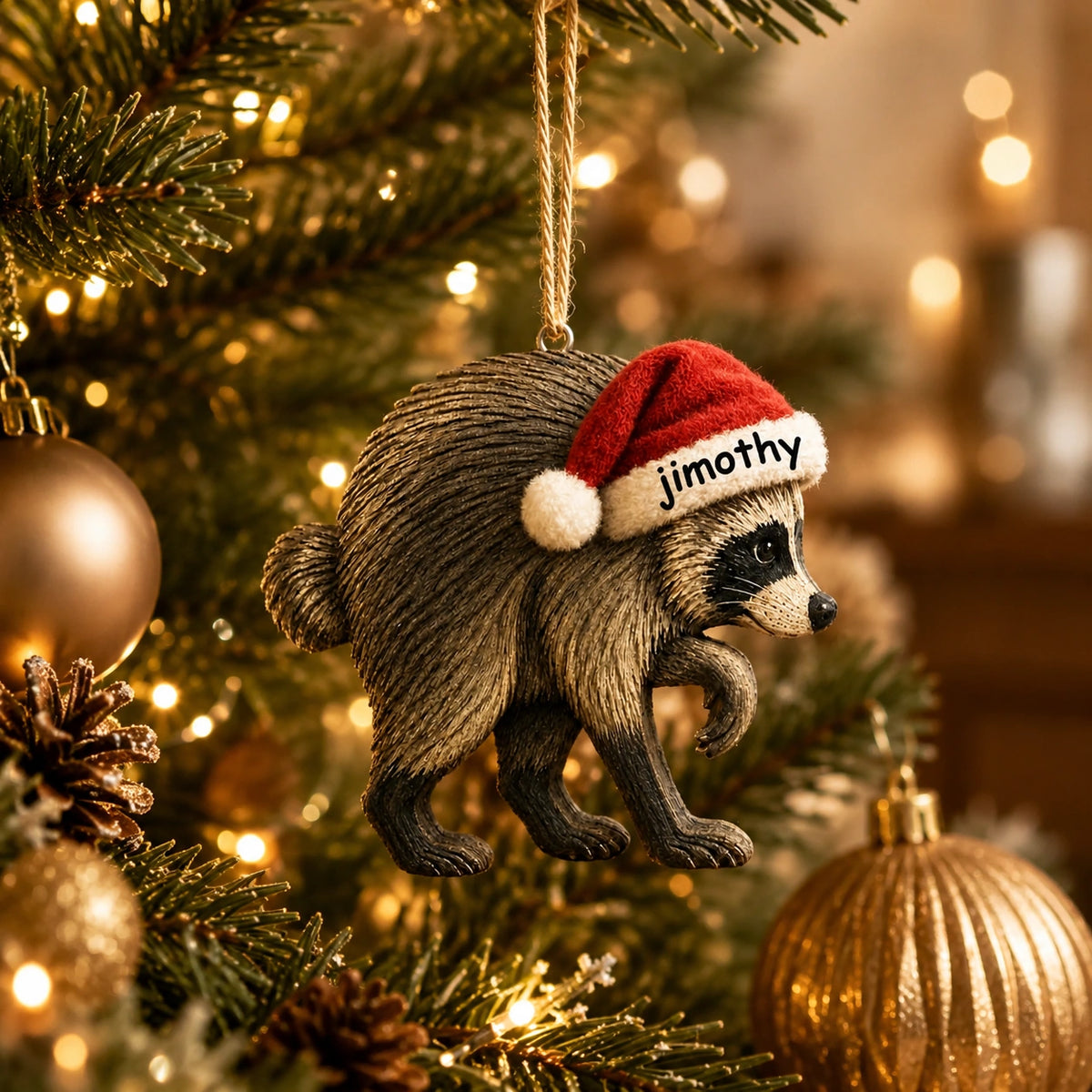 Jimothy Raccoon Christmas Ornament – Cute Holiday Tree Hanging Decoration