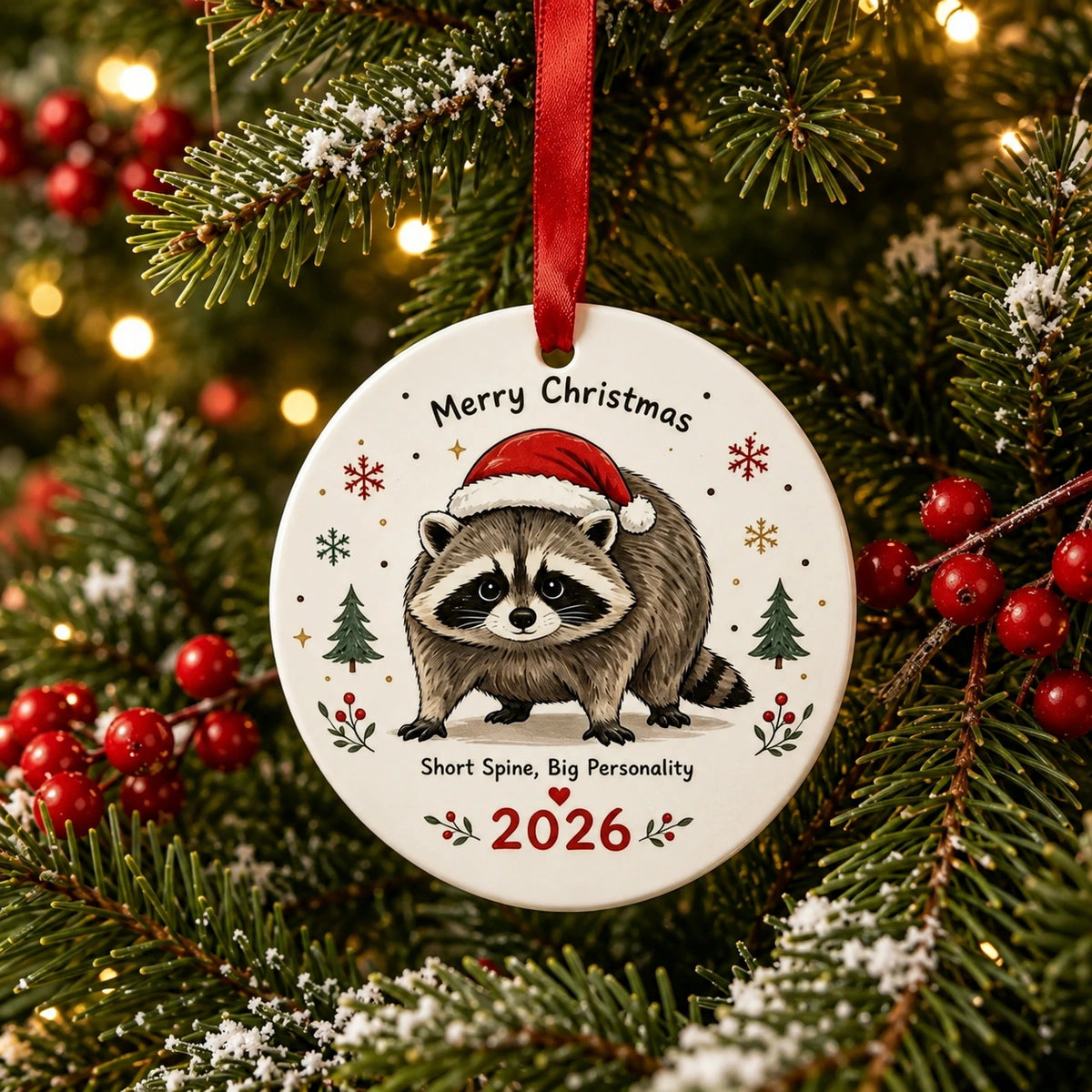 Jimothy Raccoon Christmas Ornament – Cute Holiday Tree Hanging Decoration