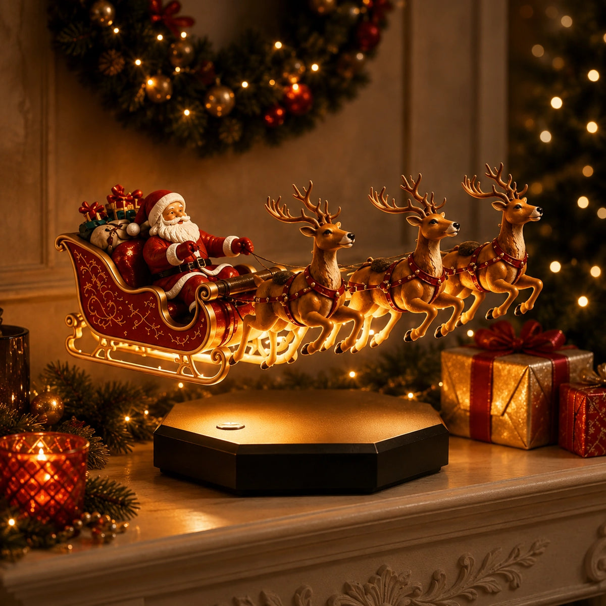 Magnetic Levitation Santa Sleigh Christmas Display