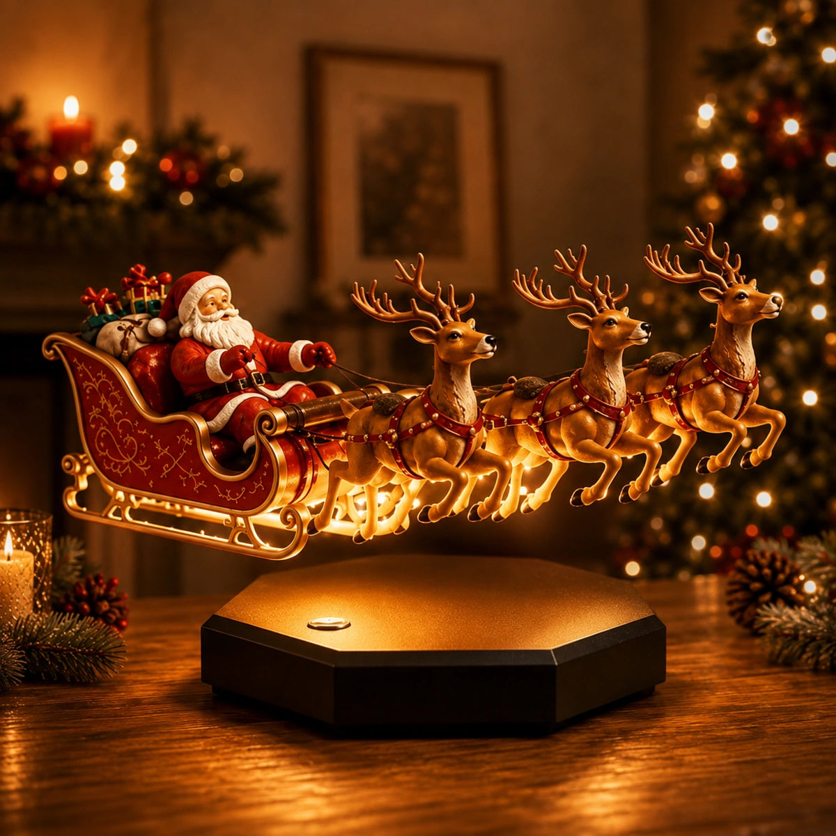 Magnetic Levitation Santa Sleigh Christmas Display