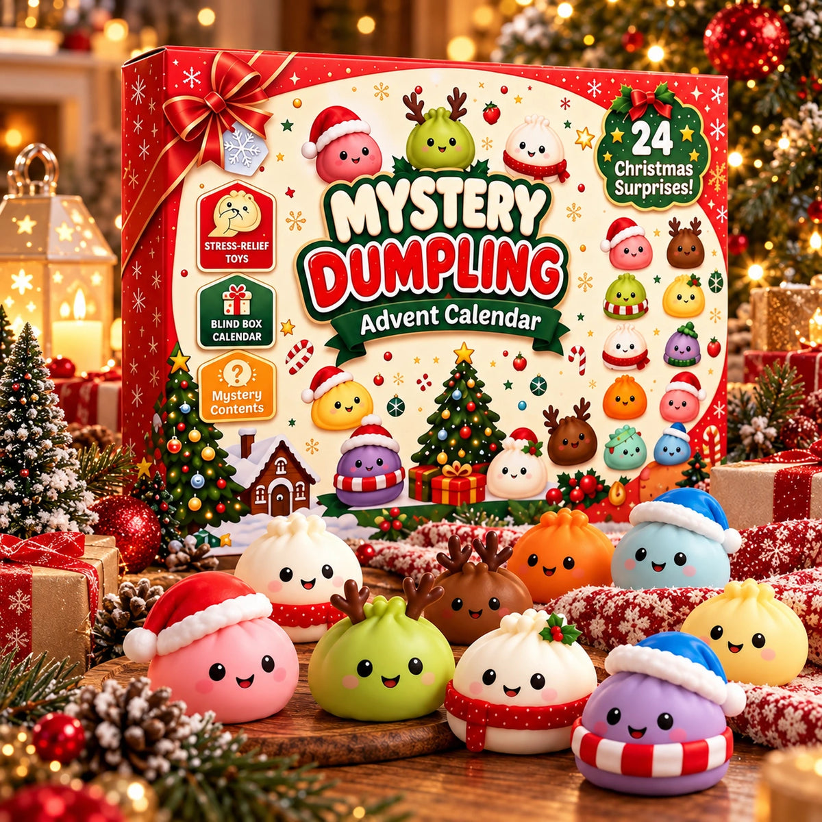 24-Day Christmas Dumpling Squishy Advent Calendar