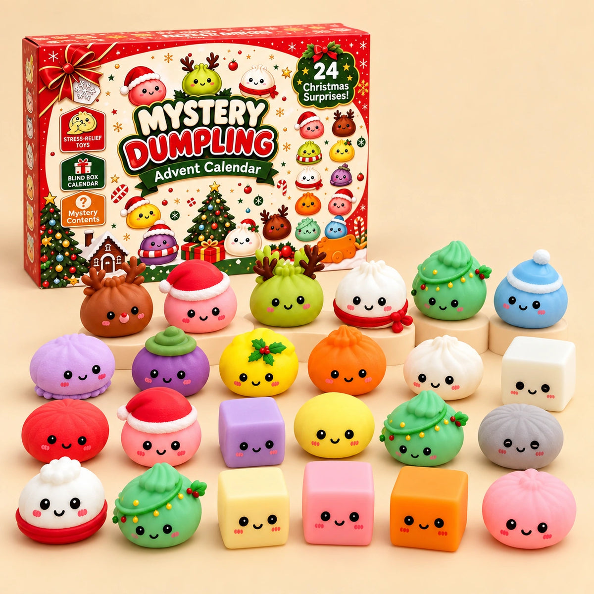 24-Day Christmas Dumpling Squishy Advent Calendar