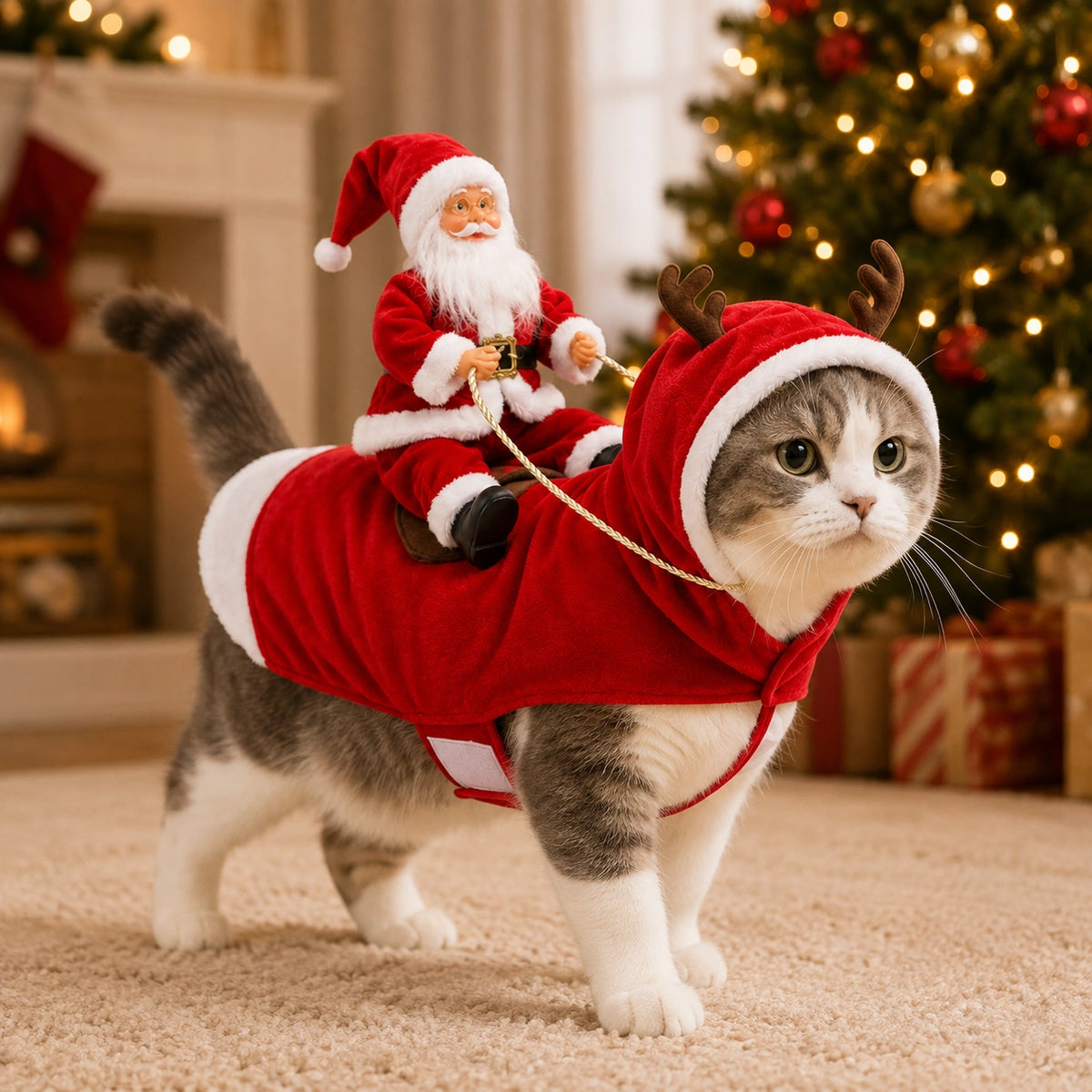 Santa Rider Pet Christmas Costume