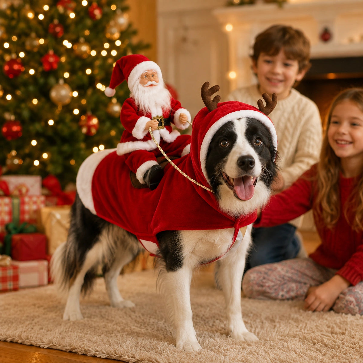 Santa Rider Pet Christmas Costume