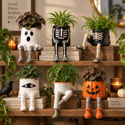 Spooky Sitting Resin Planter – Halloween Character Flower Pot