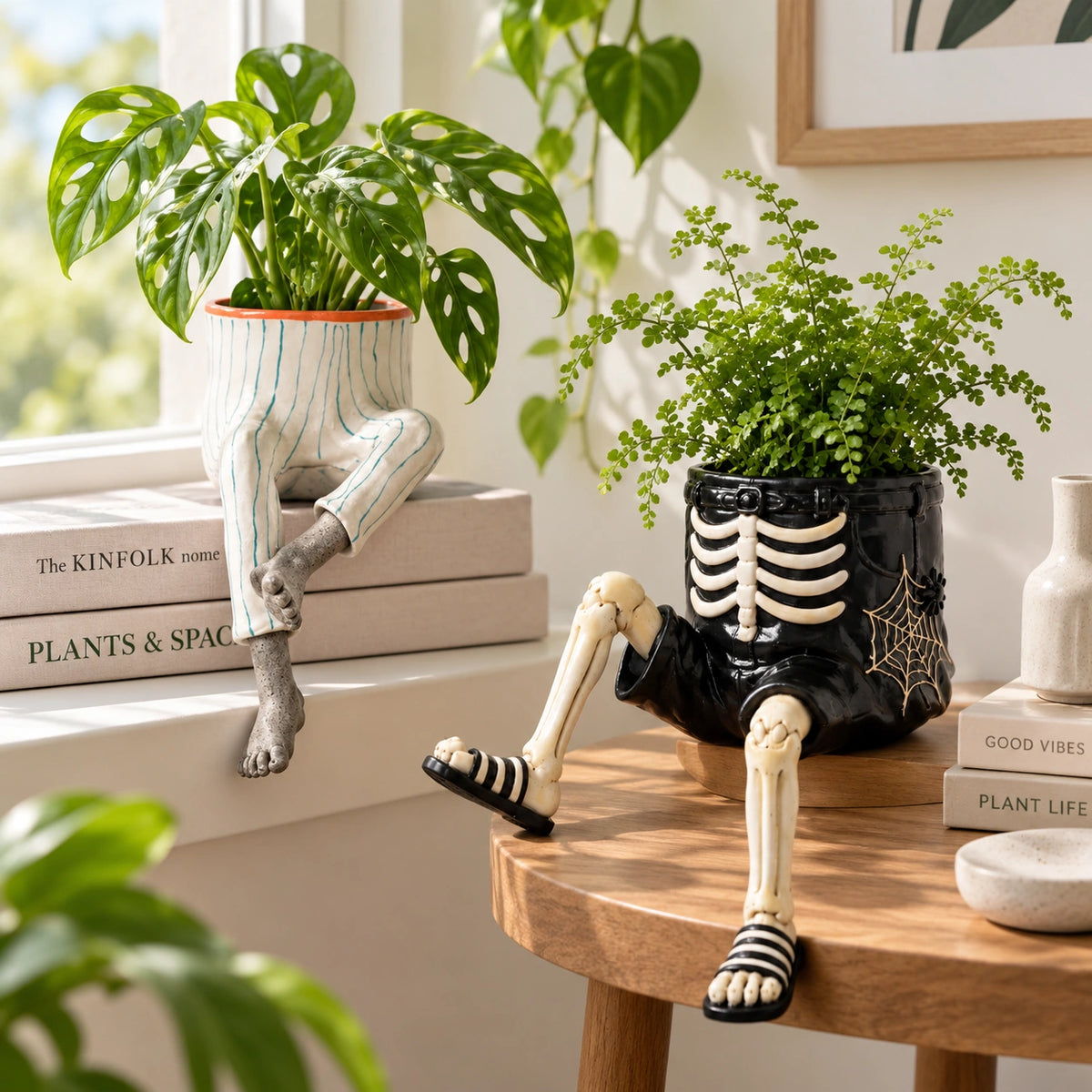 Spooky Sitting Resin Planter – Halloween Character Flower Pot