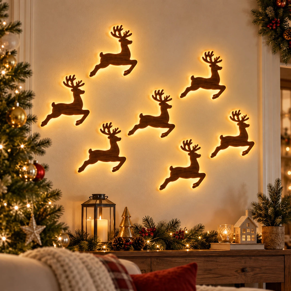 LED Christmas Wall Decor Lights – Festive Holiday Hanging Decorations
