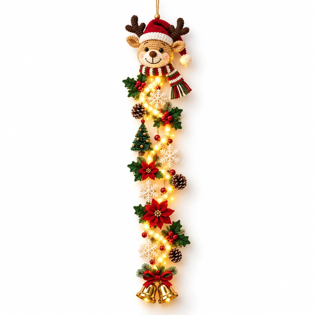 Glowing Christmas Door Hanger – Lighted Holiday Wall Decor