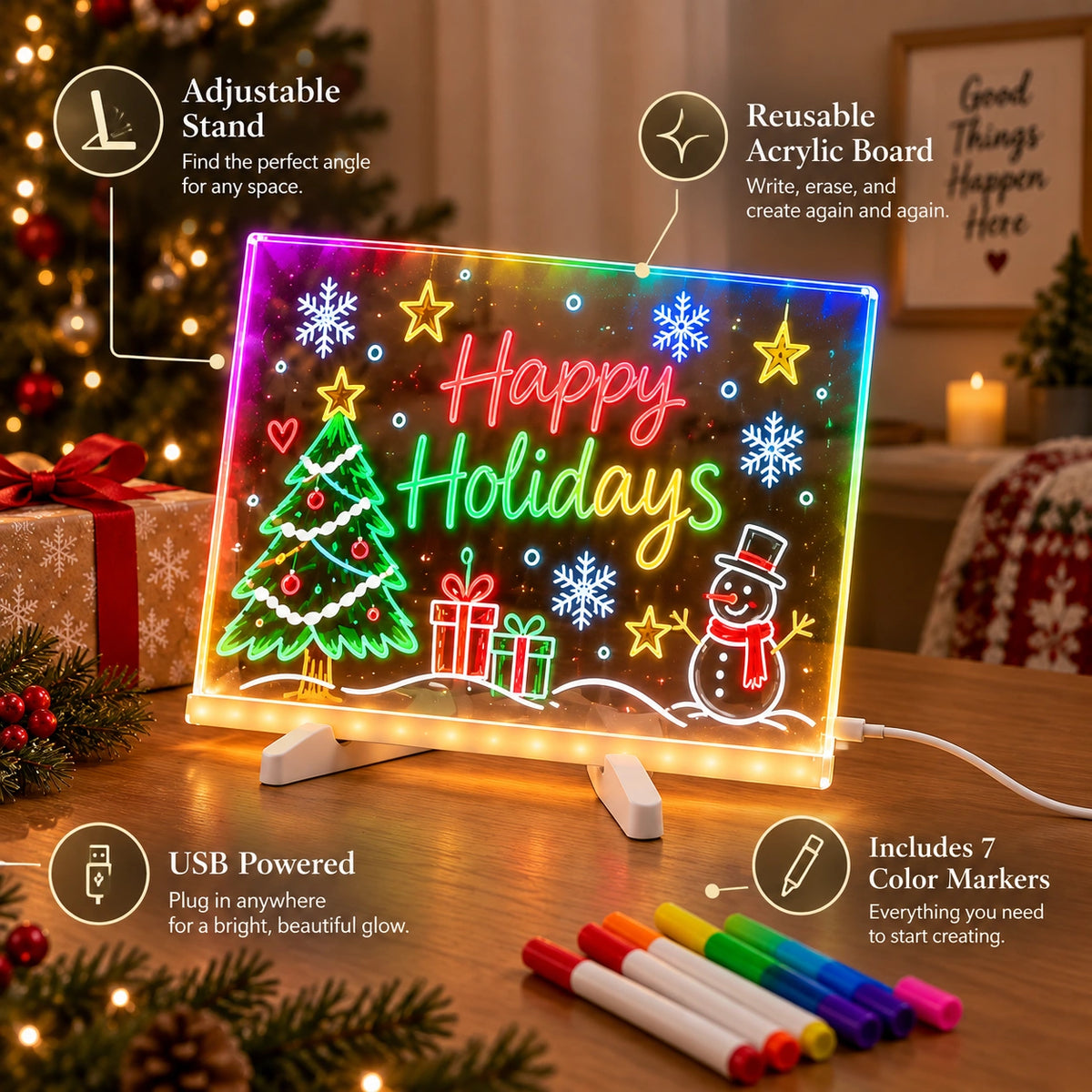 RGB Light-Up Acrylic Message Board