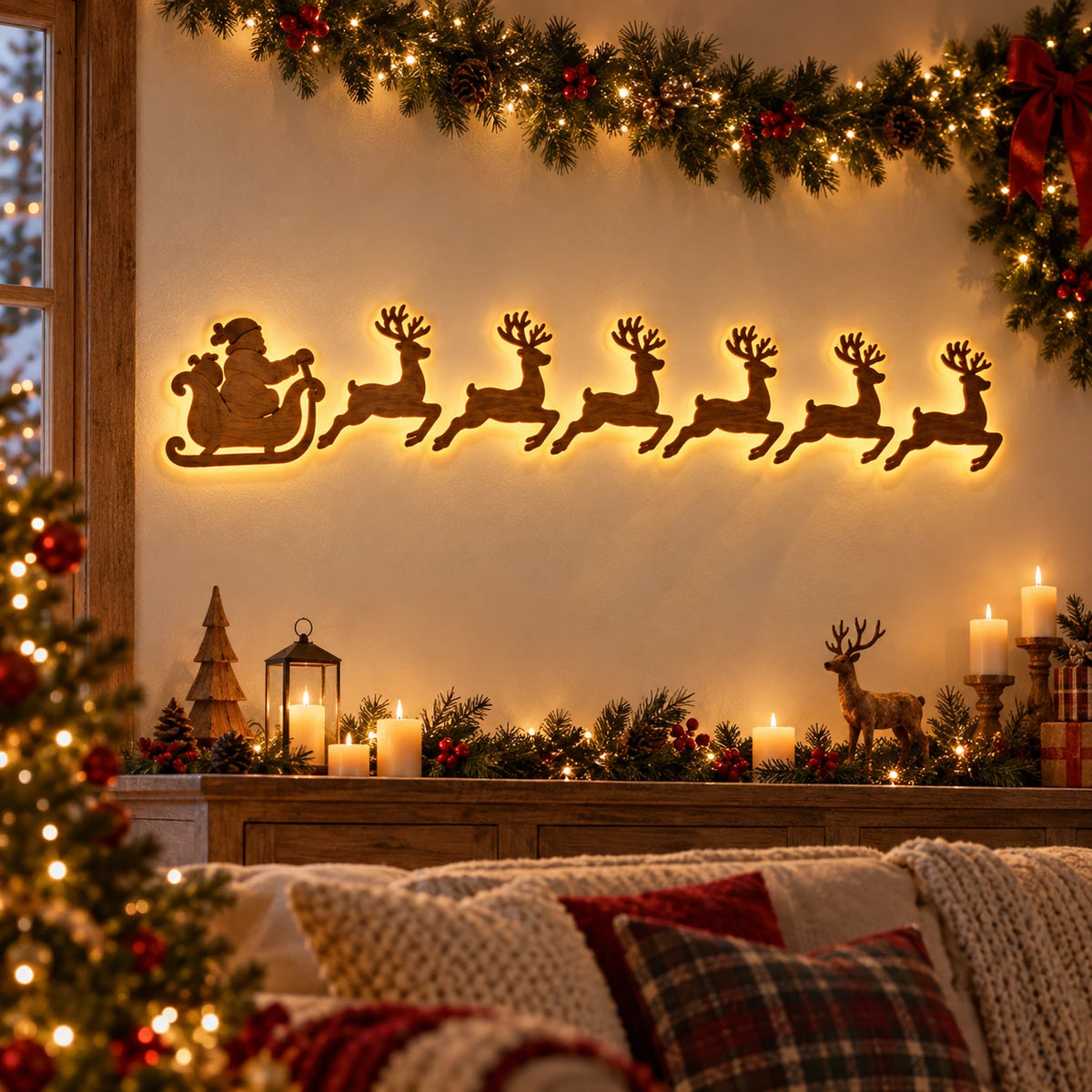 LED Christmas Wall Decor Lights – Festive Holiday Hanging Decorations