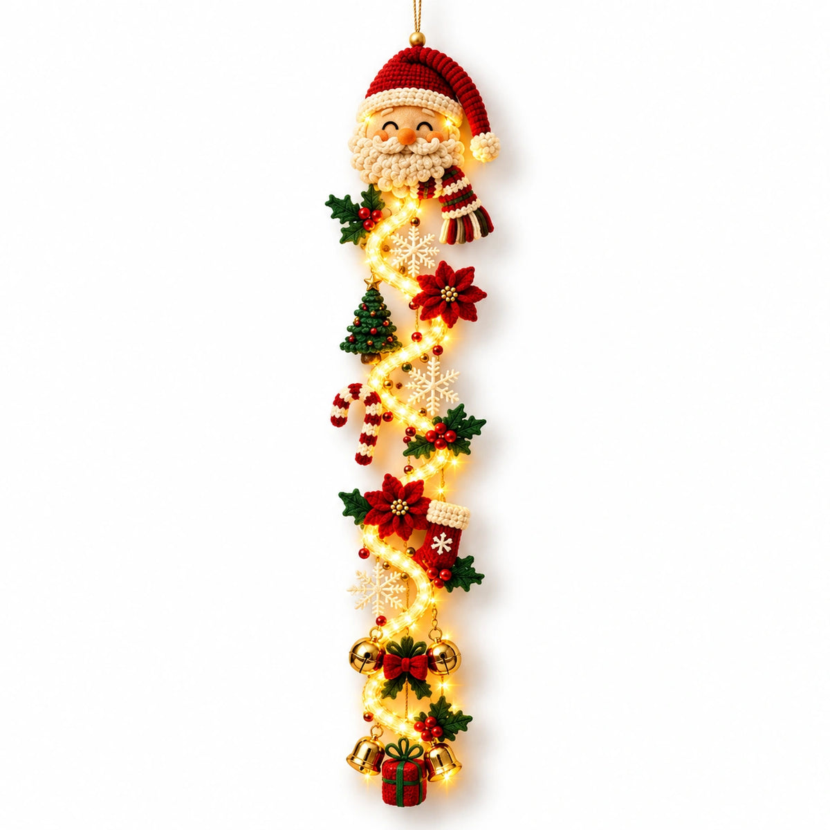 Glowing Christmas Door Hanger – Lighted Holiday Wall Decor