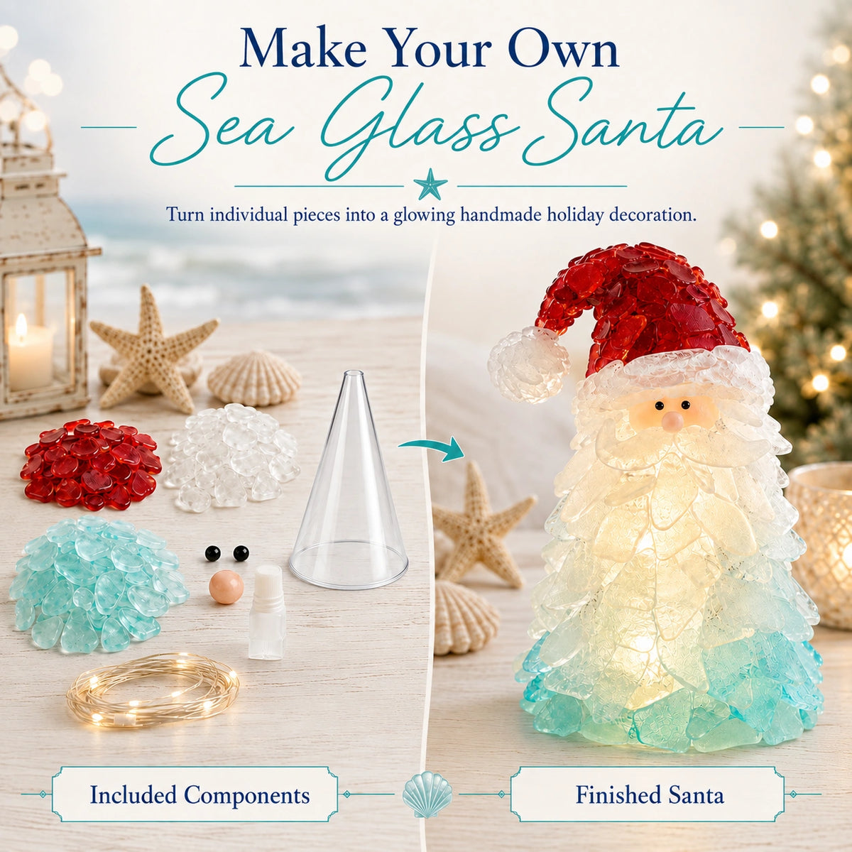 DIY Sea Glass Christmas Ornament Lighting Kit