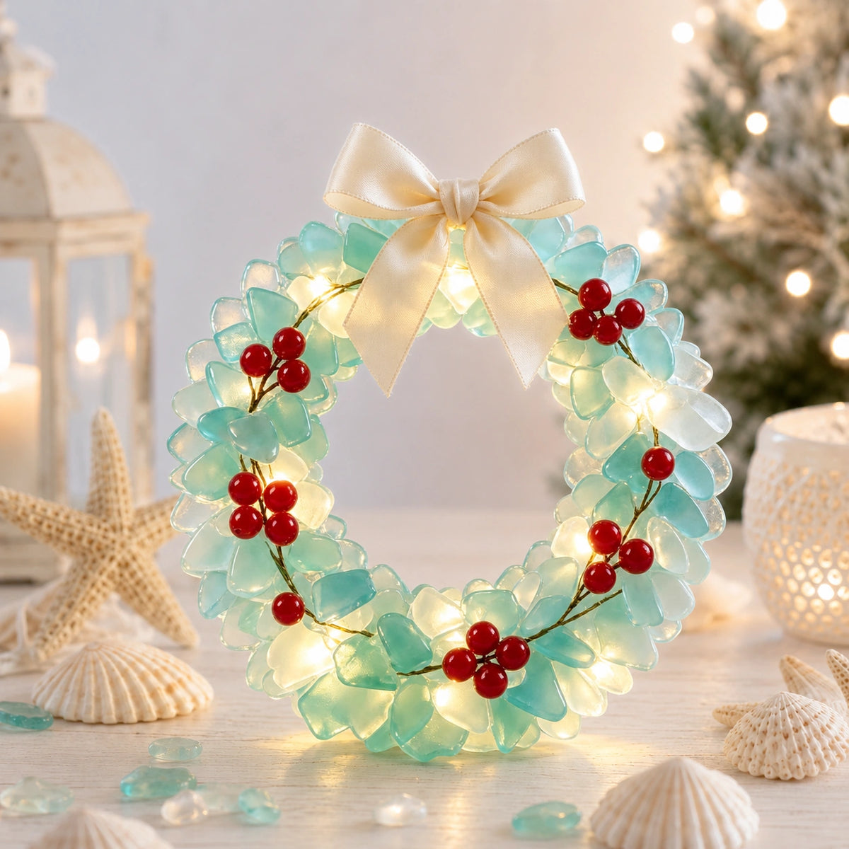 DIY Sea Glass Christmas Ornament Lighting Kit