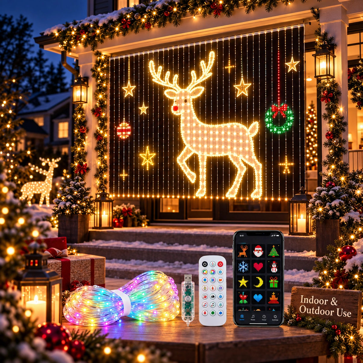 Smart LED Curtain Lights – DIY App-Controlled Christmas Window Lights