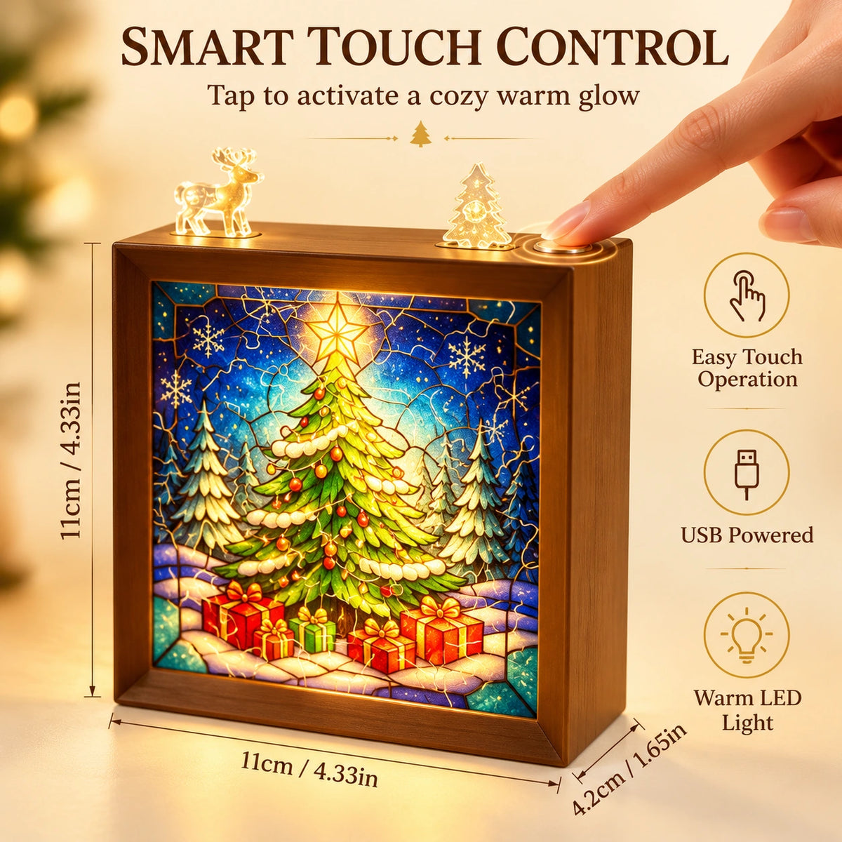 Christmas DIY Puzzle Night Light – Stained Glass Holiday Decor