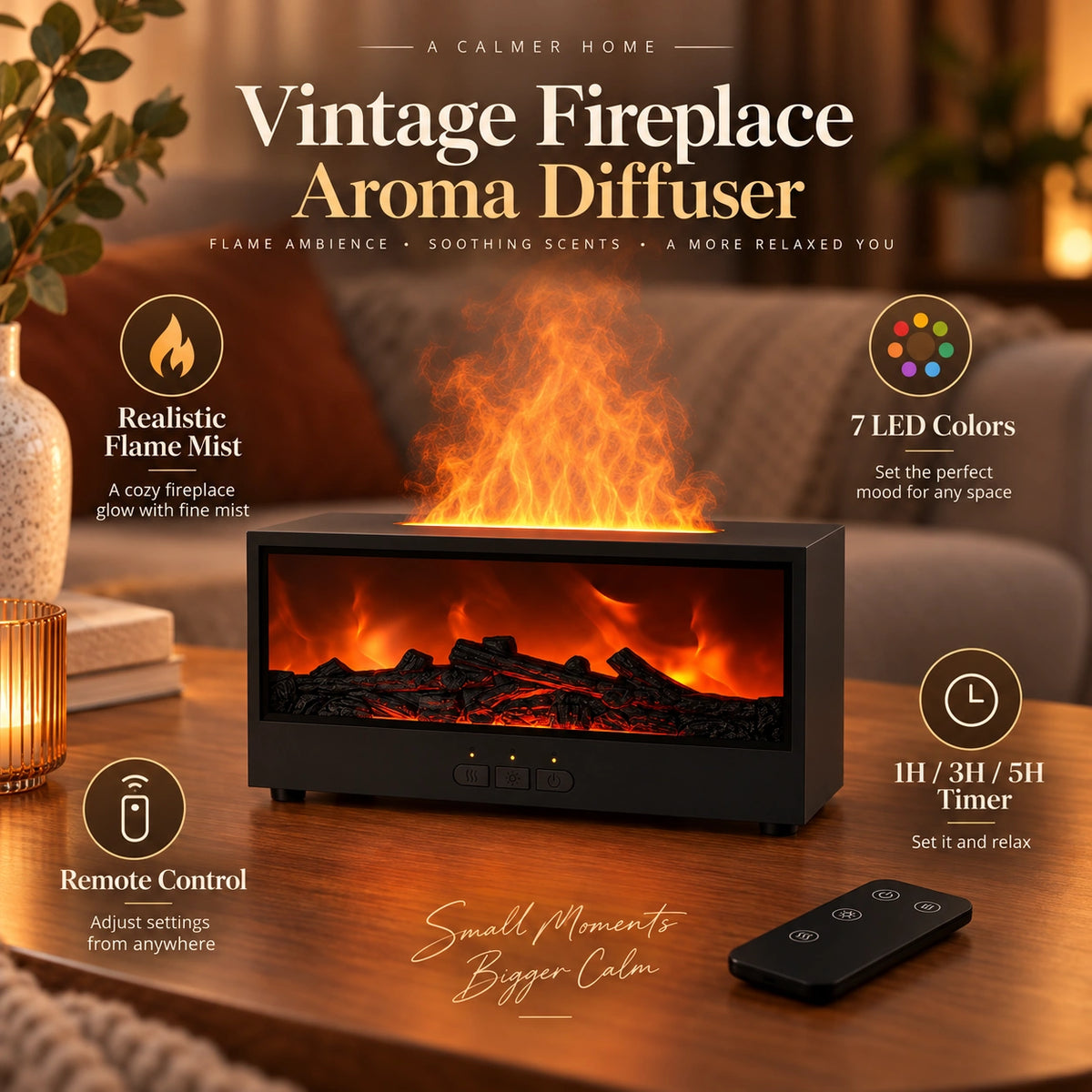 Vintage Fireplace Aroma Diffuser & Humidifier